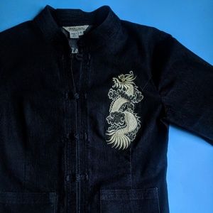 Denim martial arts style jacket